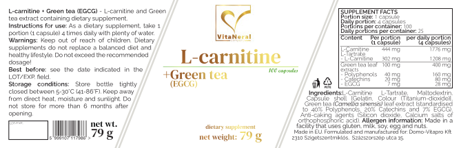 Vitaneral L-Carnitine+GreenTea